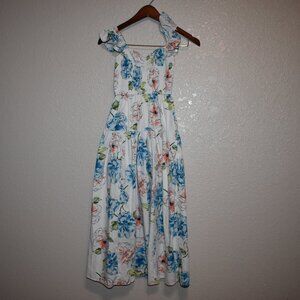 Abercrombie and Fitch ruffle Strap Smocked MIDI Dress XS